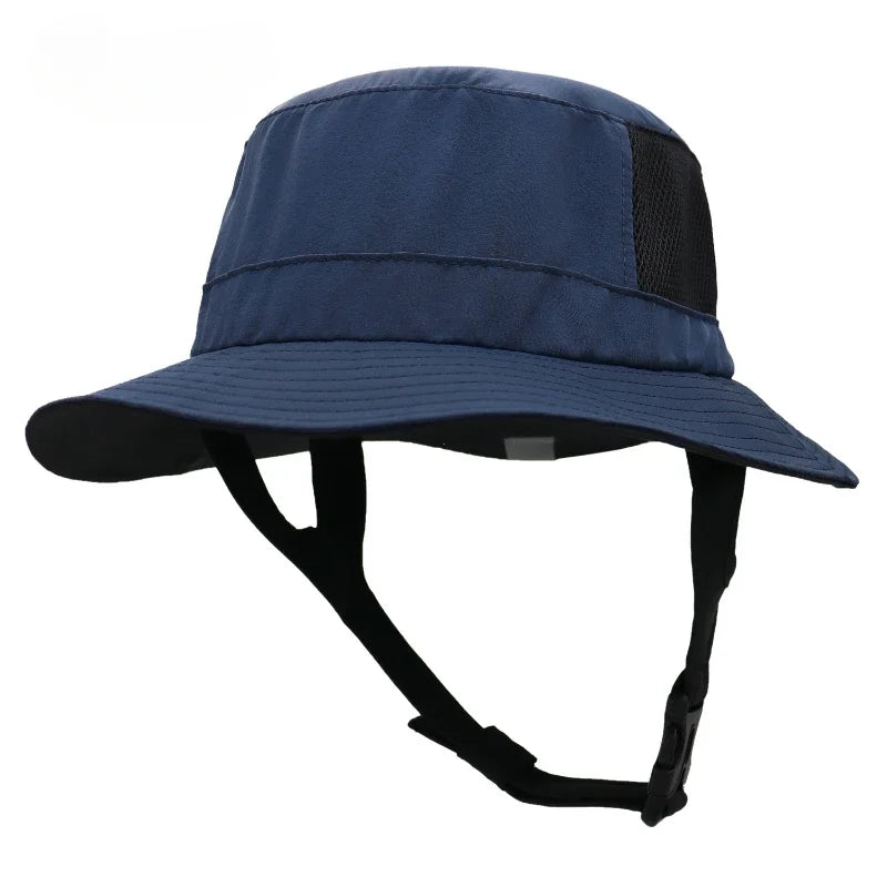 UPF50+ Beach Surf Bucket Hat Mesh Breathable Sun Hat Men Women Outdoor Fishing Cap Chin Adjustable Cap Water Sport Cap Sombrero