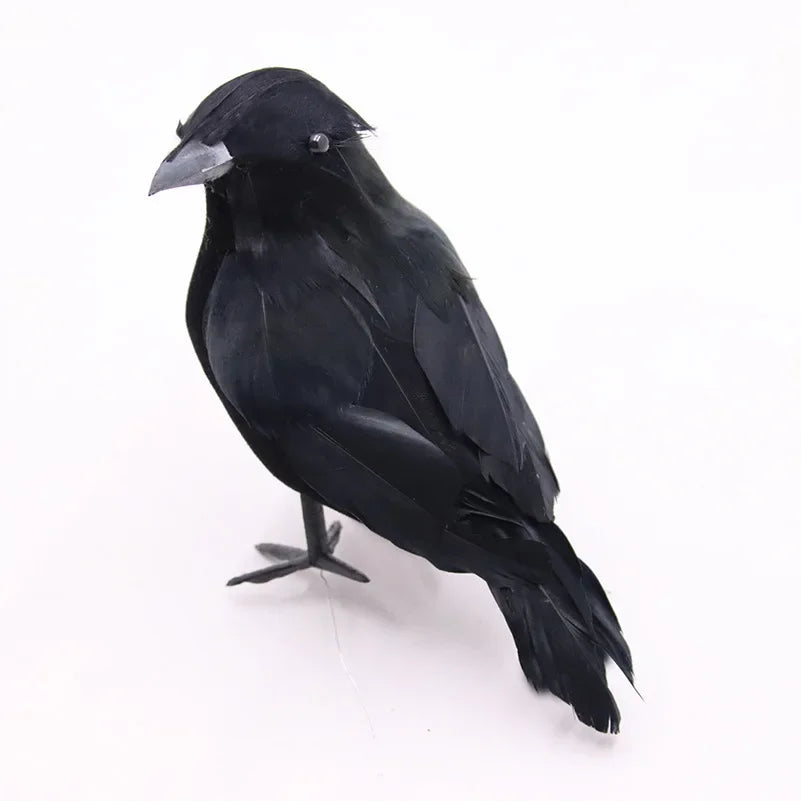 Realistic Black Crow Decoration – Outdoor Halloween Prop