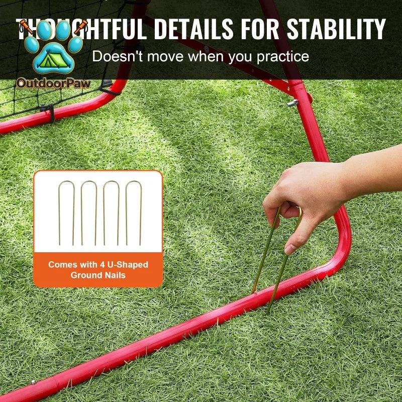 VEVOR 39X39FT Soccer Rebounder Rebound Net Portable Football Training Gifts Adjustable Angles Goal Net Aids & Equipment
