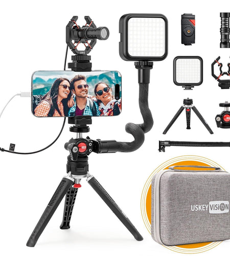 Smartphone Video Kit Metal Microphone Light Tiktok Youtube Podcast Equipment ...