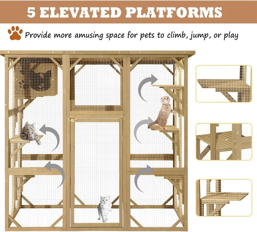 Euretta Indoor/Outdoor Large Waterproof Cat Playpen