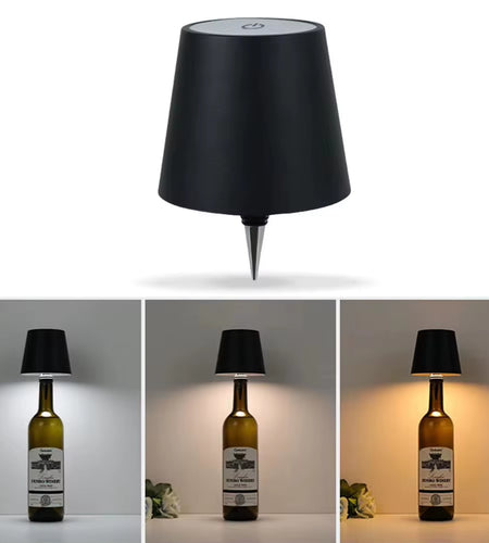 Wireless Bottle Table Lamp Touch Control of 3 Colors and Stepless Dimming Night Lamp Suitable for Bar Wine Bottles Desk Lights