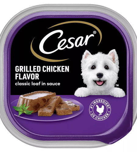 Cesar Classic Loaf in Sauce Grilled Chicken and Gravy Flavor Small Breed Wet Dog Food - 3.5Oz
