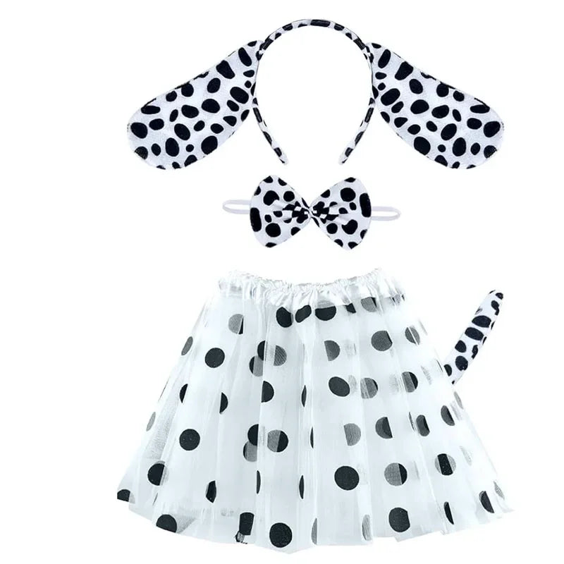 Dalmatian Costume Set – Ears, Tail & Tutu