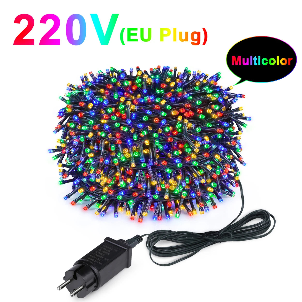 Led Outdoor Light String 100M 1000leds RGB Light Strip Christmas Tree New Year Led Lights Room Decor luces de navidad EU US Plug