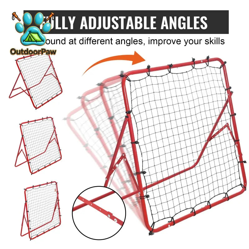 VEVOR 39X39FT Soccer Rebounder Rebound Net Portable Football Training Gifts Adjustable Angles Goal Net Aids & Equipment