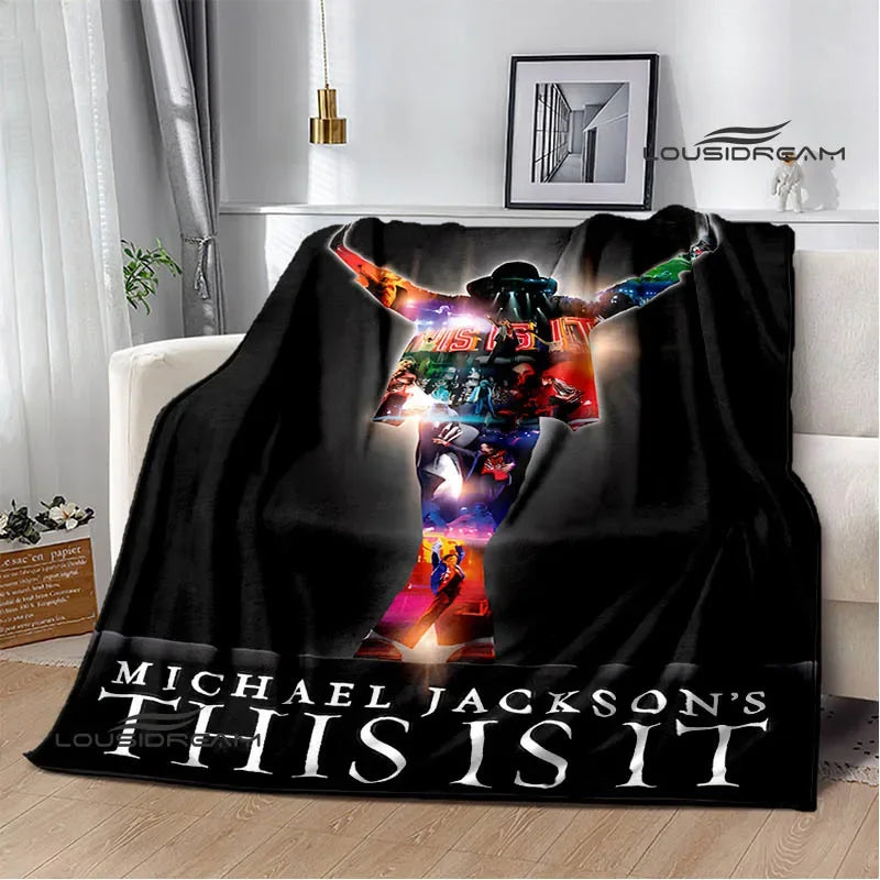 Michael Jackson retro Print blankets Picnic blanket Flannel blanket Soft Cozy Blanket Travel Blankets bed linings Birthday Gift