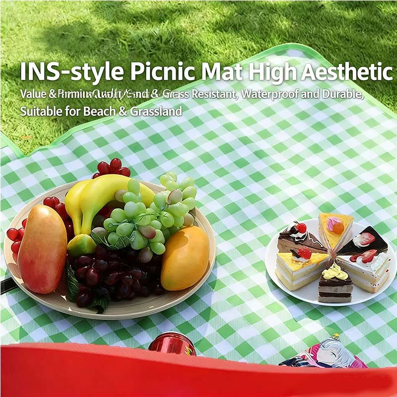 Outdoor Waterproof Picnic Mat Moistureproof Portable Beach Mat Ins Style Camping Picnic Blanket for Travel Camping Hiking