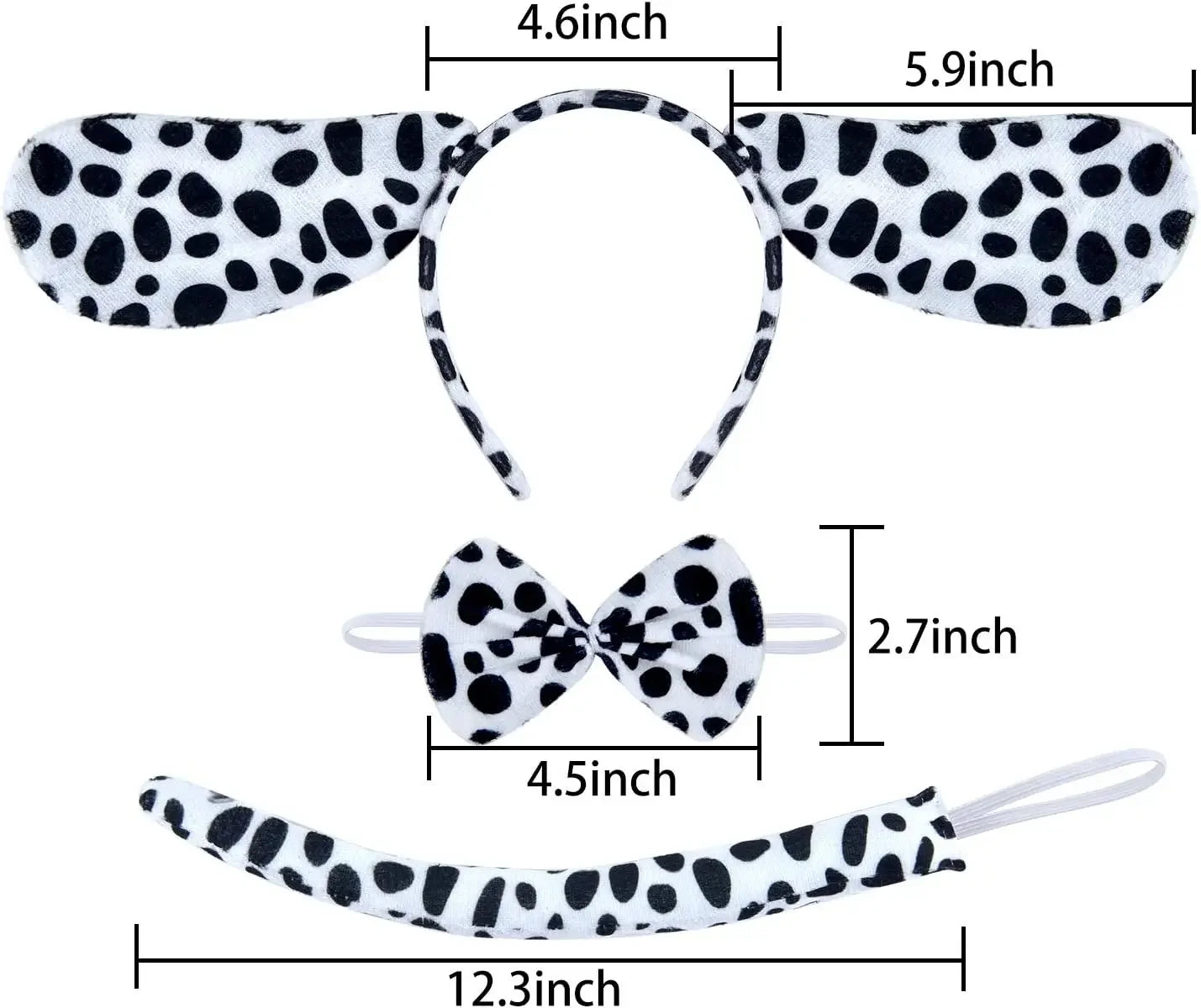 Dalmatian Costume Set – Ears, Tail & Tutu