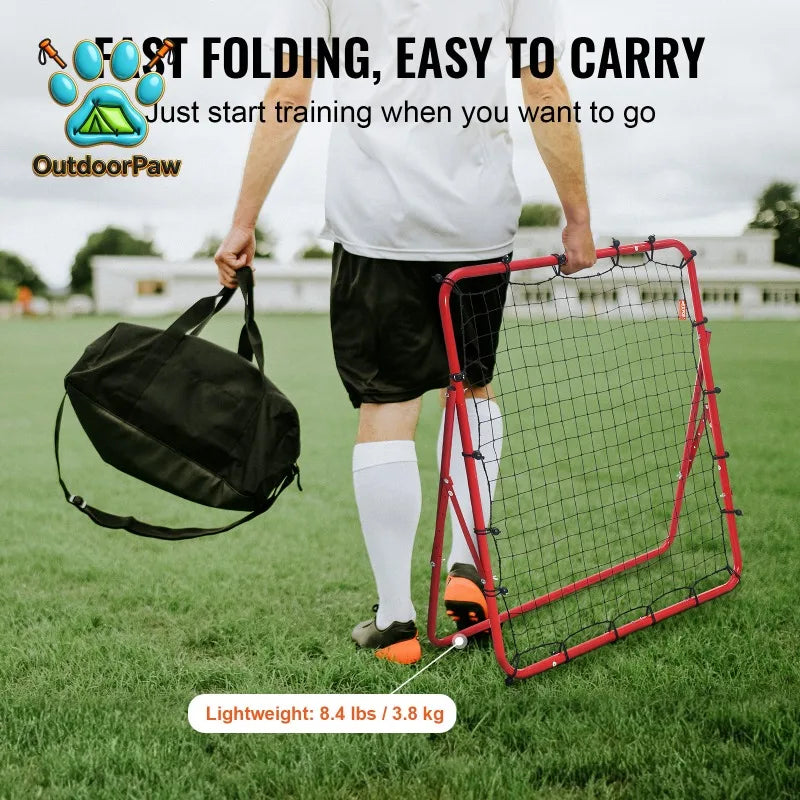 VEVOR 39X39FT Soccer Rebounder Rebound Net Portable Football Training Gifts Adjustable Angles Goal Net Aids & Equipment