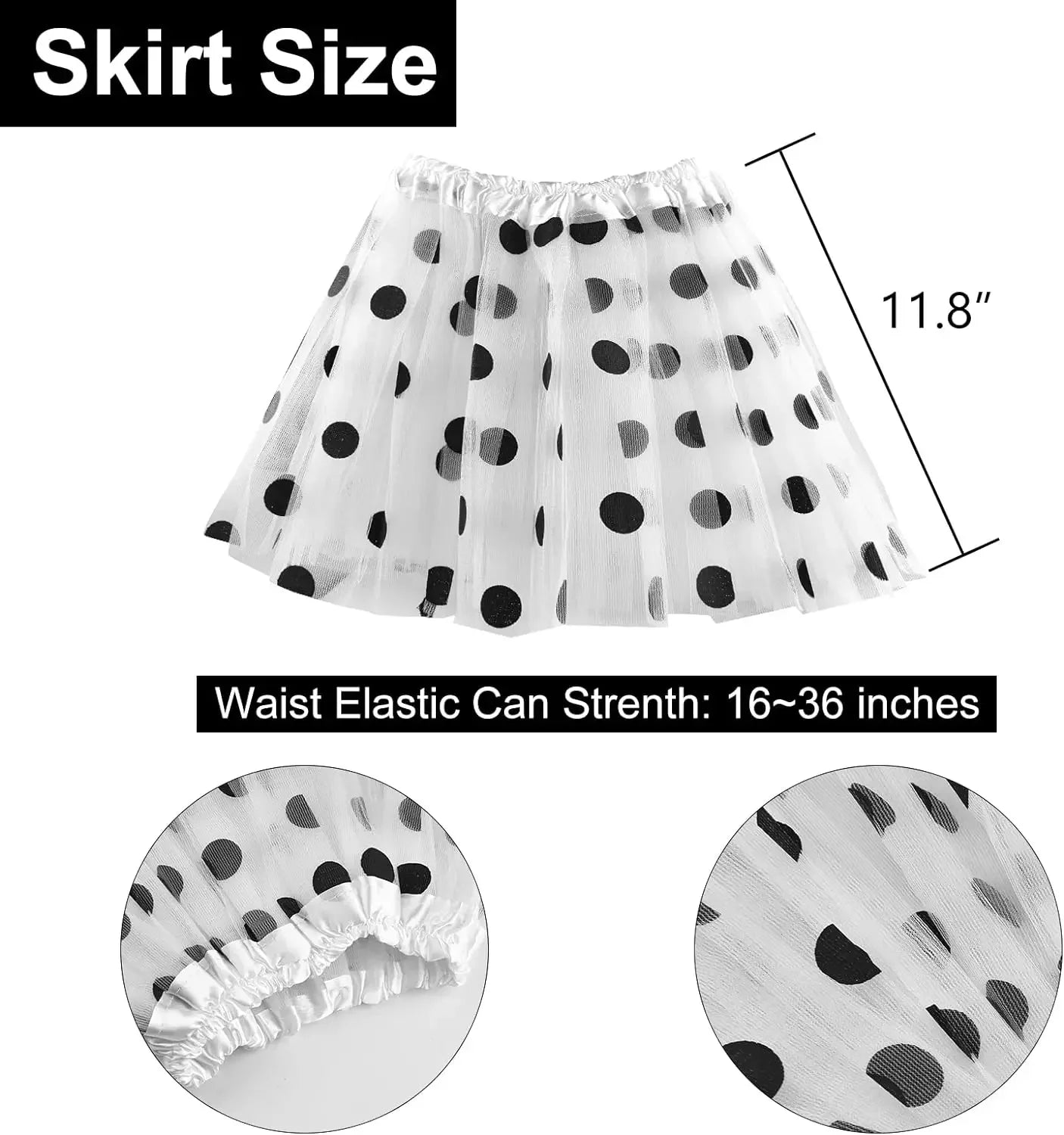 Dalmatian Costume Set – Ears, Tail & Tutu
