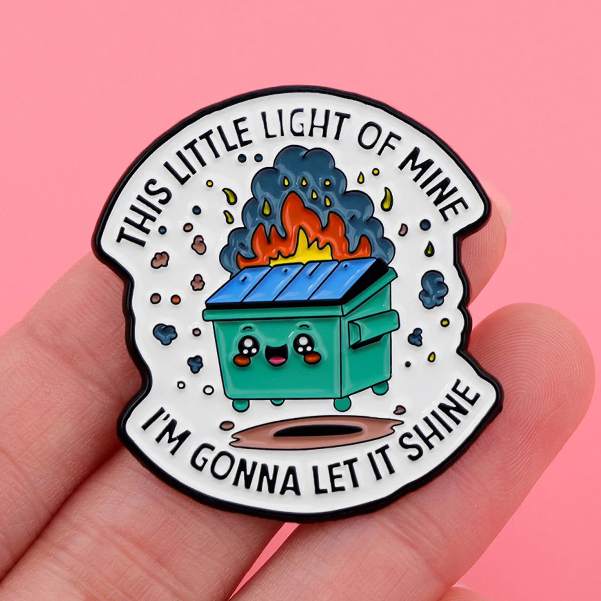Cute Dumpster Quotation Enamel Pin Cartoon Animals Pin Women's Brooch Badge on Backpack Costume Accessories Fashion Jewelry Gift