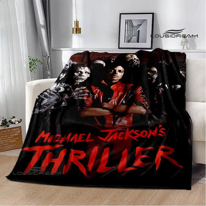 Michael Jackson retro Print blankets Picnic blanket Flannel blanket Soft Cozy Blanket Travel Blankets bed linings Birthday Gift