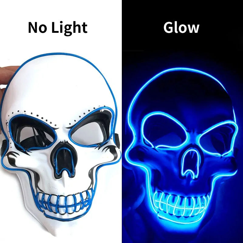 LED Glowing Skull Mask – Halloween Party Prop