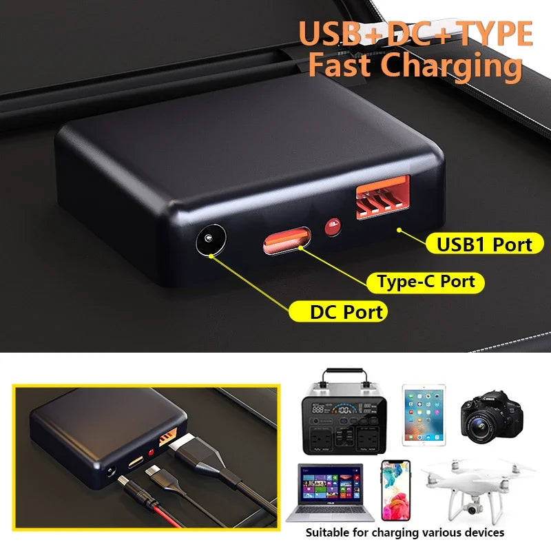 1000W Solar Panel Kit, Foldable Solar Panel,Foldable Solar Power Bank, Portable Charger, 18V Car Boat, Caravan, Camping