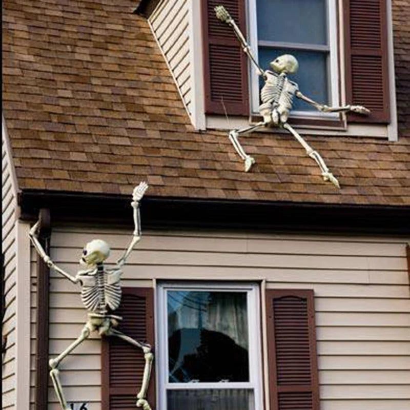 40/90cm Halloween Skeletons Fake Full Body Skull Bones Movable Halloween Party Decor for Home Bar Haunted House Horror Props