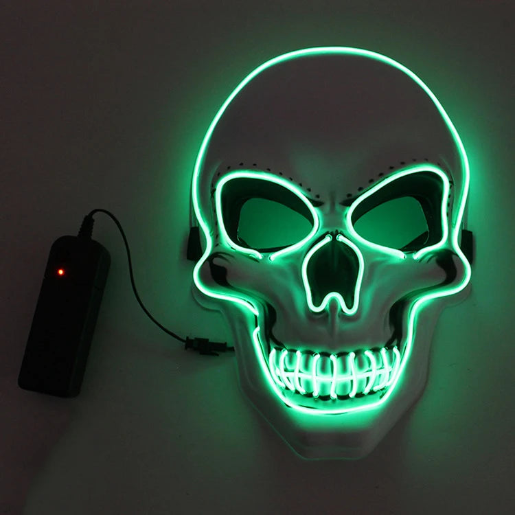 LED Glowing Skull Mask – Halloween Party Prop