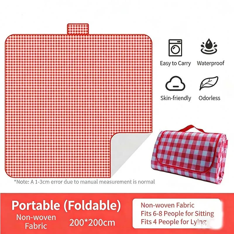 Outdoor Waterproof Picnic Mat Moistureproof Portable Beach Mat Ins Style Camping Picnic Blanket for Travel Camping Hiking
