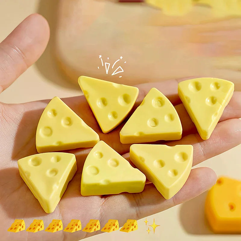 Simulation Cheese Eraser Soft School Supplies Clean Mess Free Stationary Office Student Rubber Eraser For Kids Gift