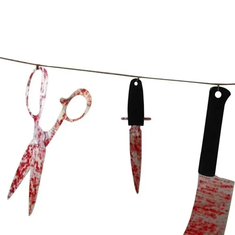 Bloody Weapons Garland Banner – Halloween Decor
