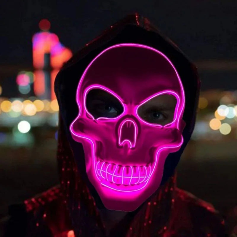 LED Glowing Skull Mask – Halloween Party Prop