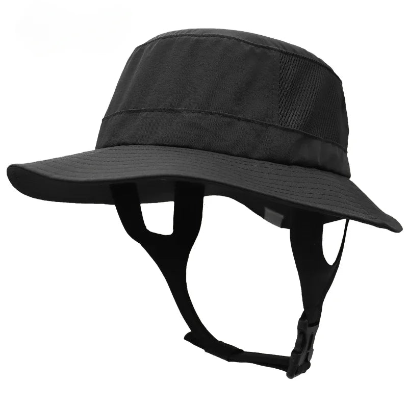 UPF50+ Beach Surf Bucket Hat Mesh Breathable Sun Hat Men Women Outdoor Fishing Cap Chin Adjustable Cap Water Sport Cap Sombrero