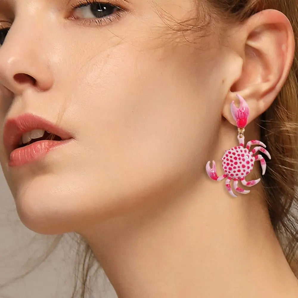 2025 New Design Fashion Crab Drop Earrings For Women Summer Vacation Beach Sea Animal Jewelry Cute And Fun Accessory Party Gift