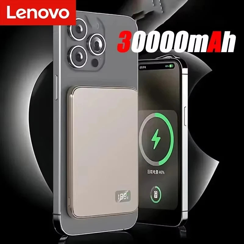 Lenovo PD22.5W Super Fast Charging Magsafe Power Bank 50000mAh Magnetic Wireless External Battery for Multiple Smart Phones