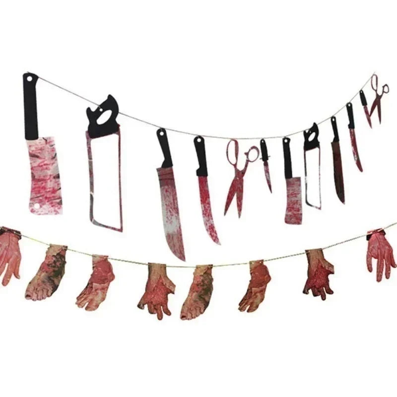 Bloody Weapons Garland Banner – Halloween Decor
