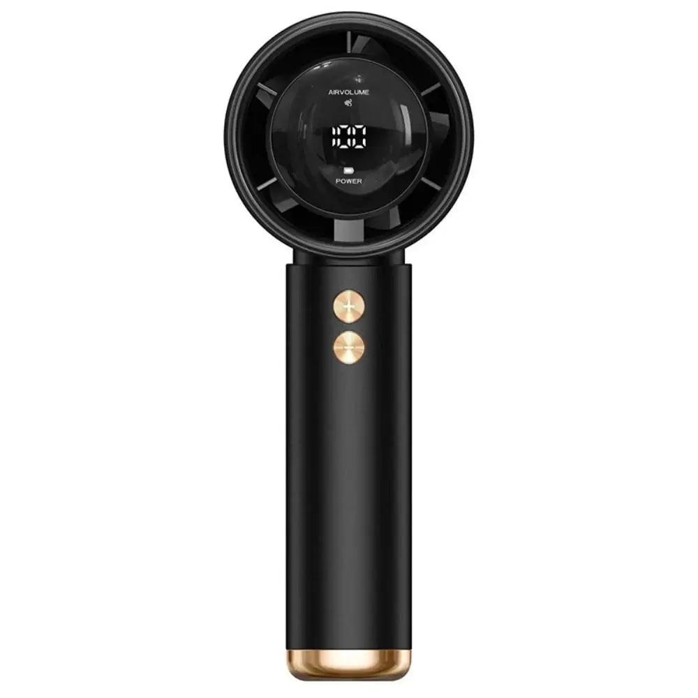 Mini Handheld Fan Mute LED Digital Display Fan Turbocharged Super Strong Wind Highspeed Fan For Travel Outdoor Activities