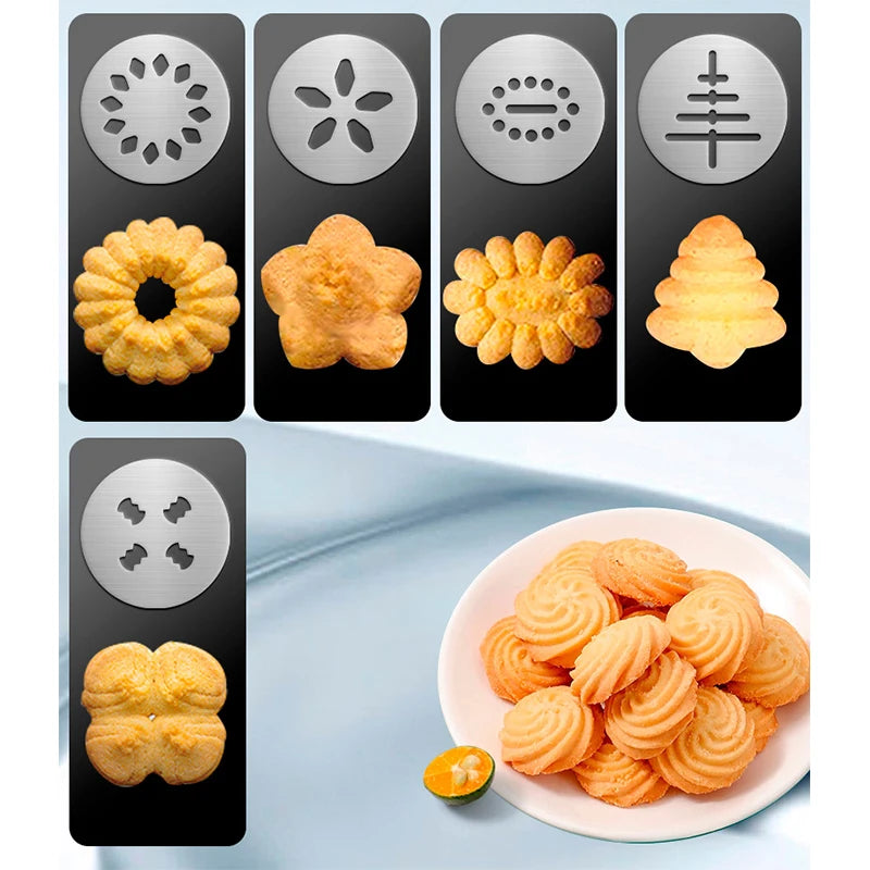 Cookie Press Maker Kit Set Gun Squeezing Biscuit Cream Machine Mounting Mouth Melting Baking Tool Mold Bakeware Accessories