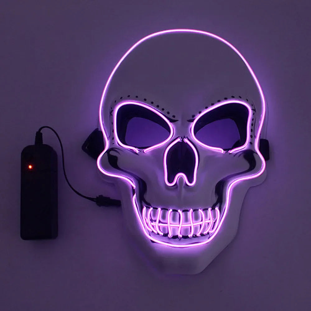 LED Glowing Skull Mask – Halloween Party Prop