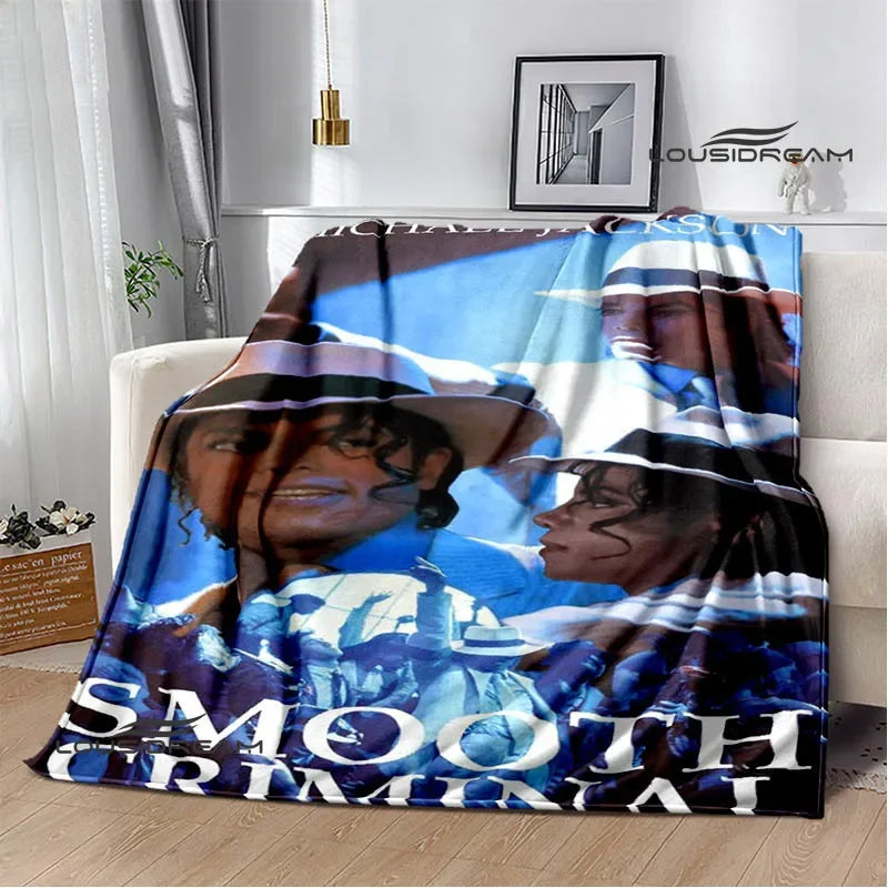 Michael Jackson retro Print blankets Picnic blanket Flannel blanket Soft Cozy Blanket Travel Blankets bed linings Birthday Gift
