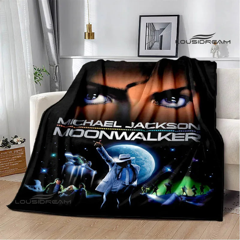 Michael Jackson retro Print blankets Picnic blanket Flannel blanket Soft Cozy Blanket Travel Blankets bed linings Birthday Gift