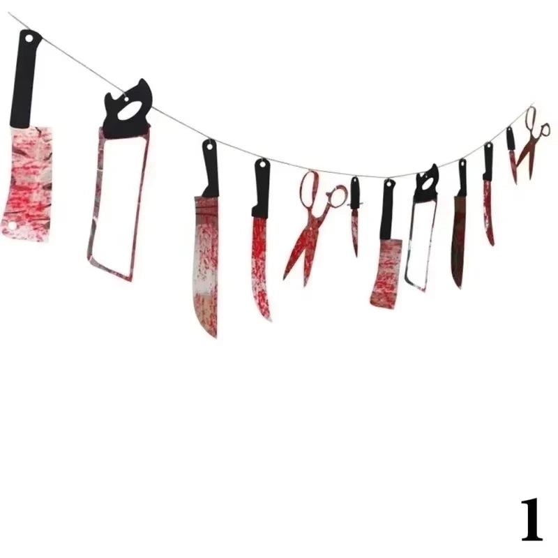 Bloody Weapons Garland Banner – Halloween Decor