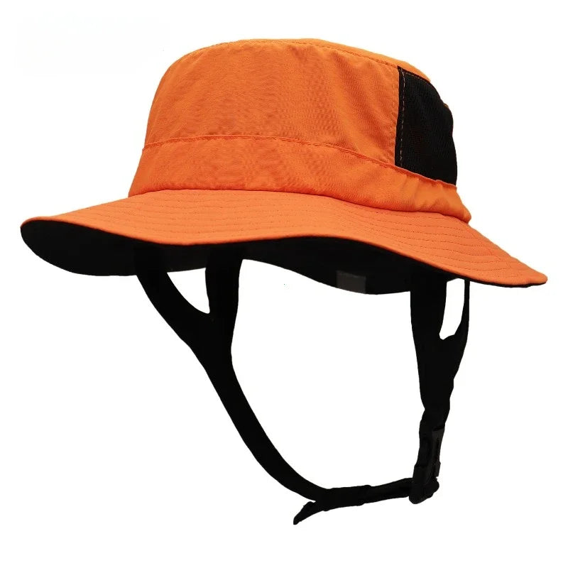 UPF50+ Beach Surf Bucket Hat Mesh Breathable Sun Hat Men Women Outdoor Fishing Cap Chin Adjustable Cap Water Sport Cap Sombrero