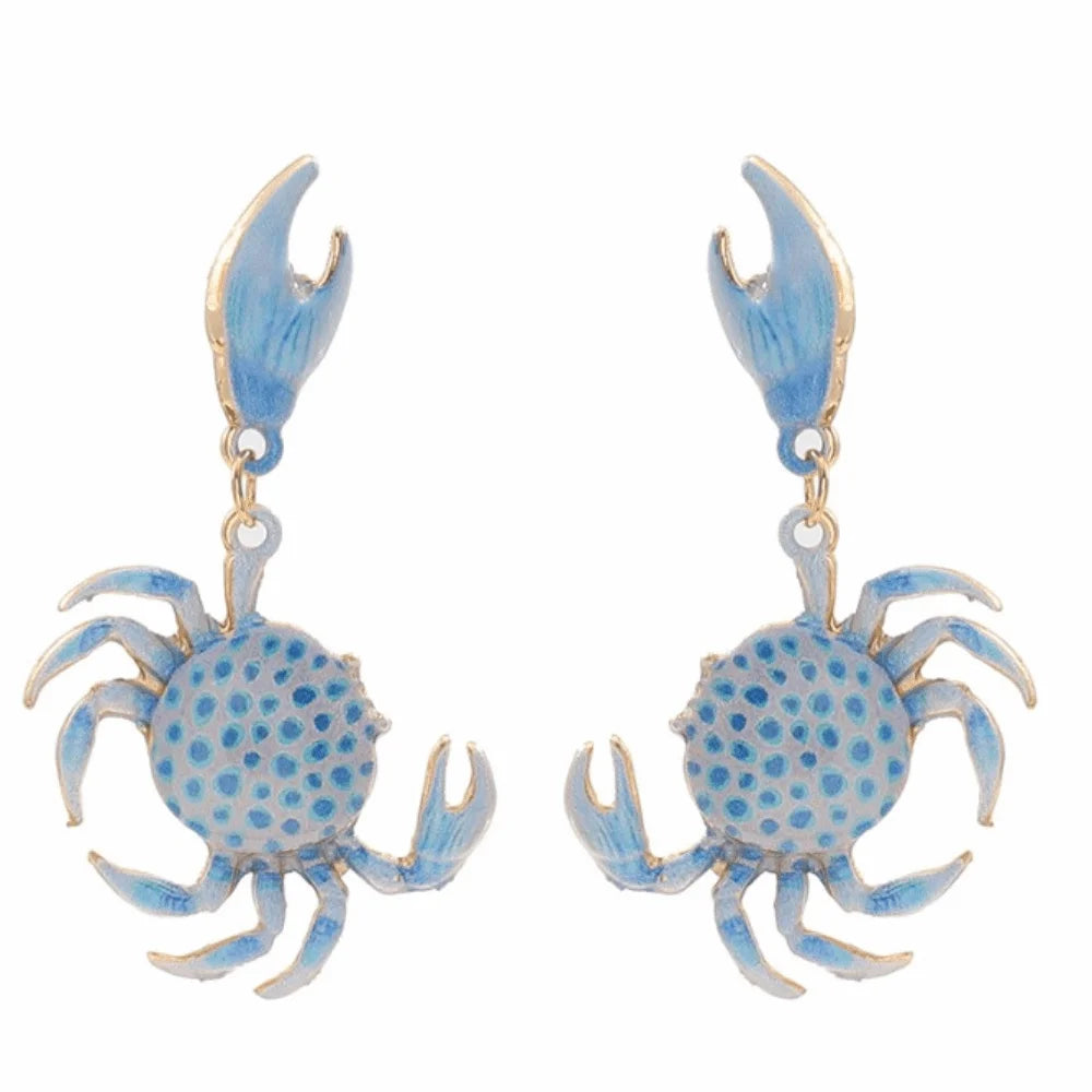 2025 New Design Fashion Crab Drop Earrings For Women Summer Vacation Beach Sea Animal Jewelry Cute And Fun Accessory Party Gift
