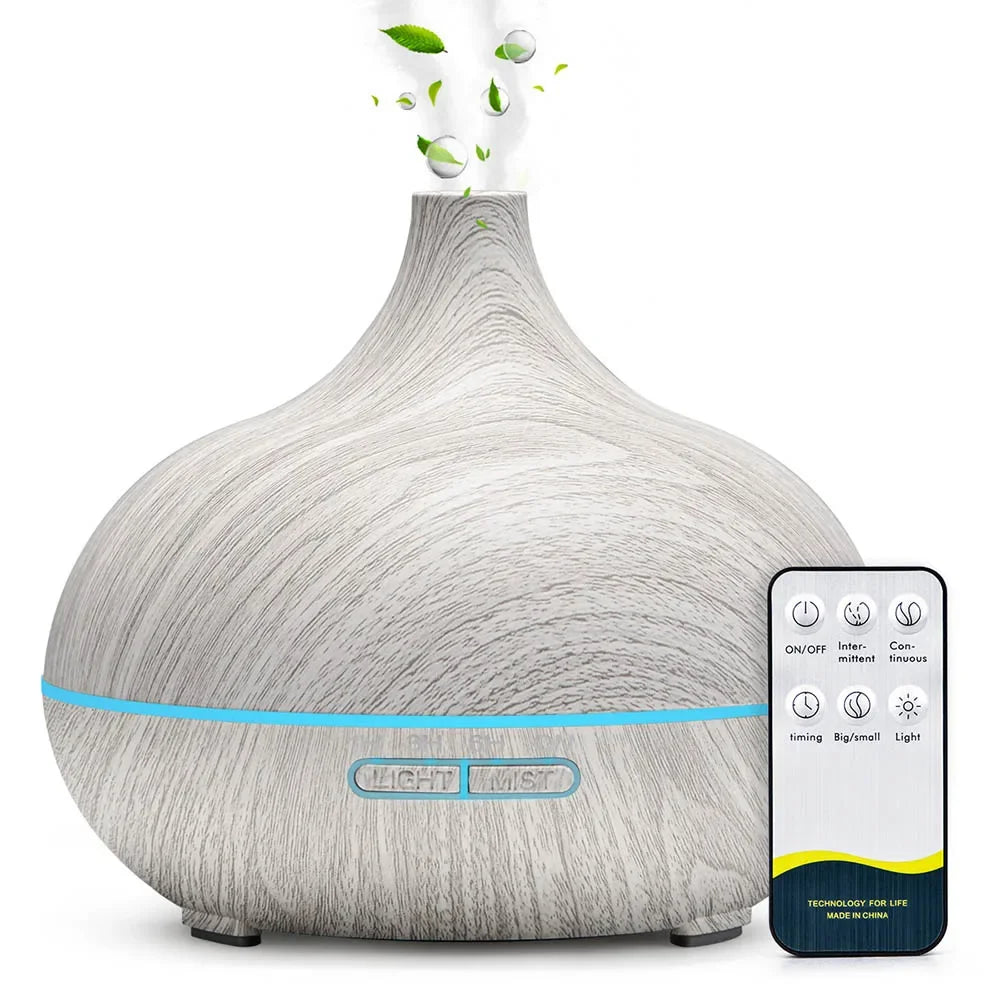wireless 500ML Aromatherapy Essential Oil Diffuser woodstove Ultrasonic Air Humidifier Cool with 7 Color LED Lights
