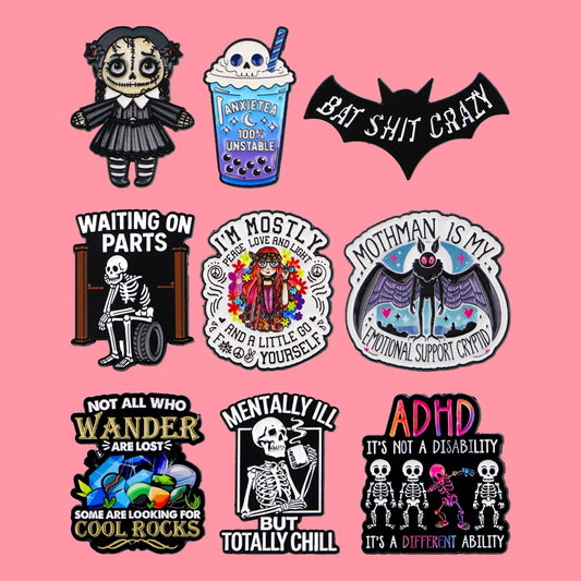 Skull Enamel Pin Badge – Halloween Accessories