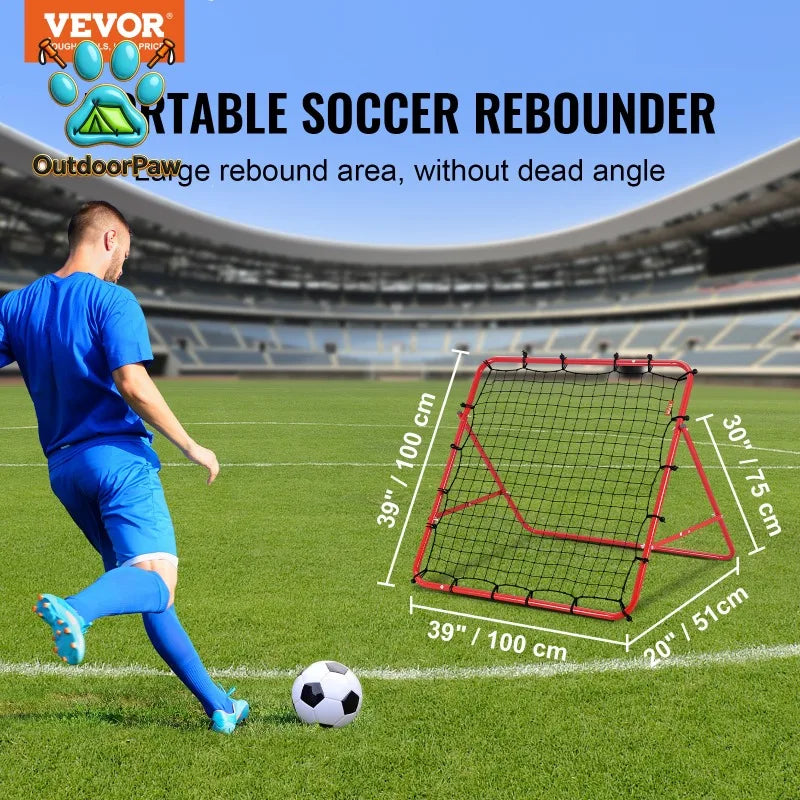 VEVOR 39X39FT Soccer Rebounder Rebound Net Portable Football Training Gifts Adjustable Angles Goal Net Aids & Equipment
