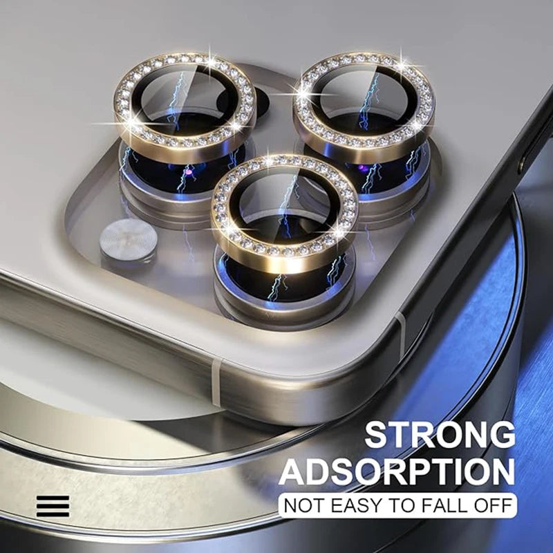 3PCS Diamond Camera Lens Protector For iPhone 15 16 Pro Max Metal Protective Glass For iPhone 11 12 13 14 Pro Max Lens Glass