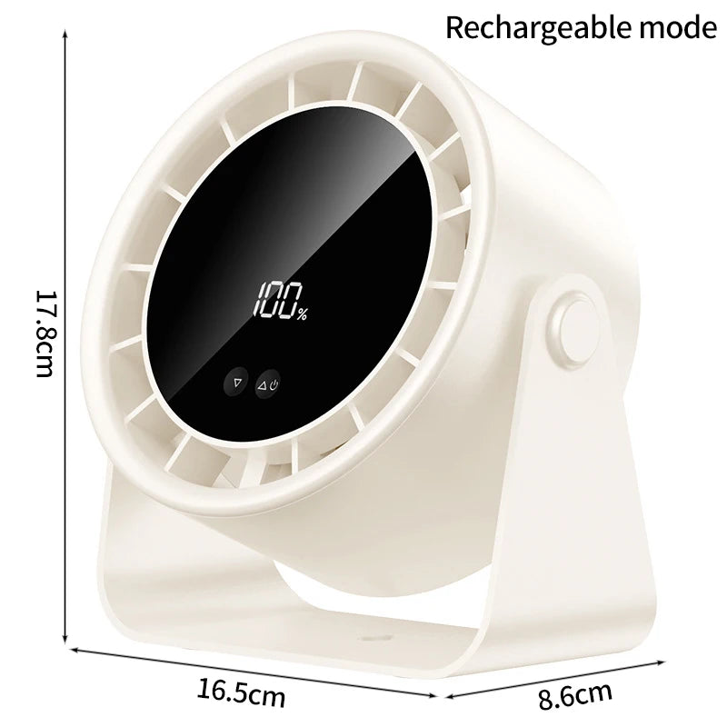 Mini Desktop Fan with Digital Display Adjustable 100 Speed Circulating Cold Fan Silent Portable Fans