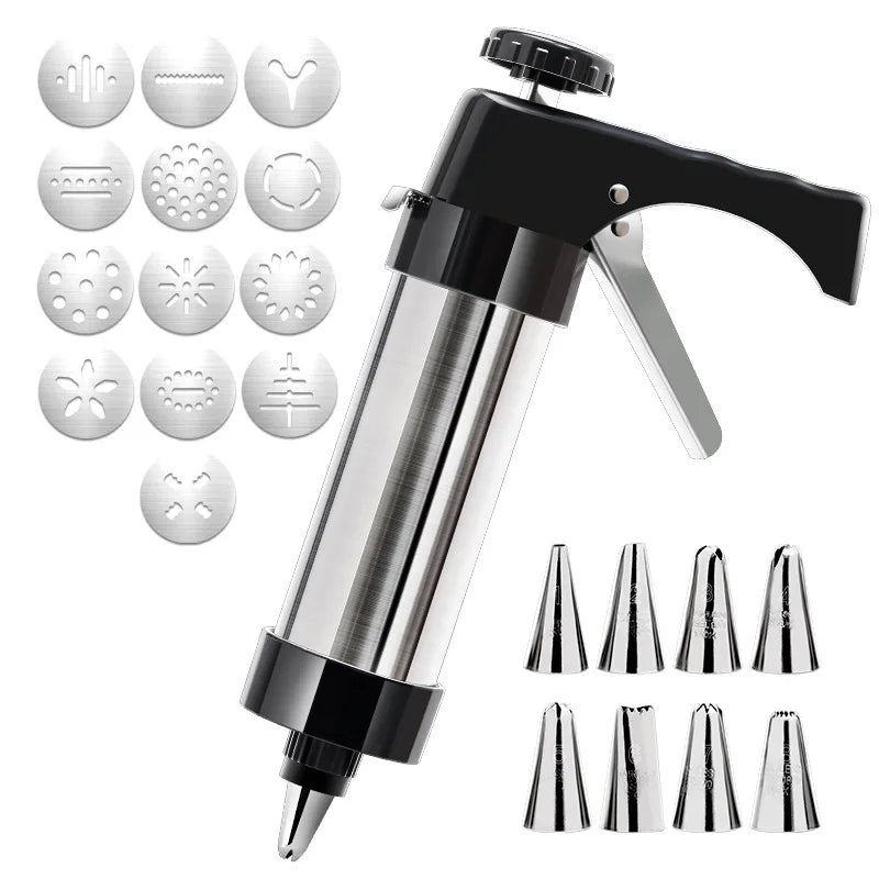 Cookie Press Maker Kit Set Gun Squeezing Biscuit Cream Machine Mounting Mouth Melting Baking Tool Mold Bakeware Accessories