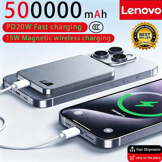 Lenovo Magnetic Magsafe Power Bank 500000mAh PD22.5W Wireless Quick Charging Portable External Battery for iPhone