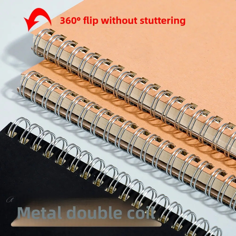 A5 kraft paper notebook B5 coil office notebook practice simple horizontal line notebook thick notebook