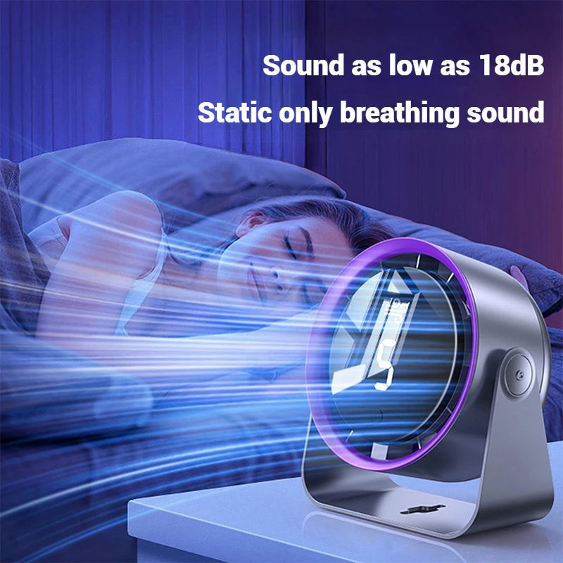 Mini Desktop Fan with Digital Display Adjustable 100 Speed Circulating Cold Fan Silent Portable Fans