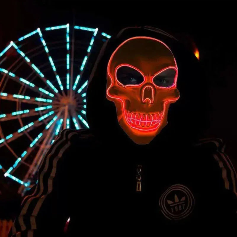 LED Glowing Skull Mask – Halloween Party Prop