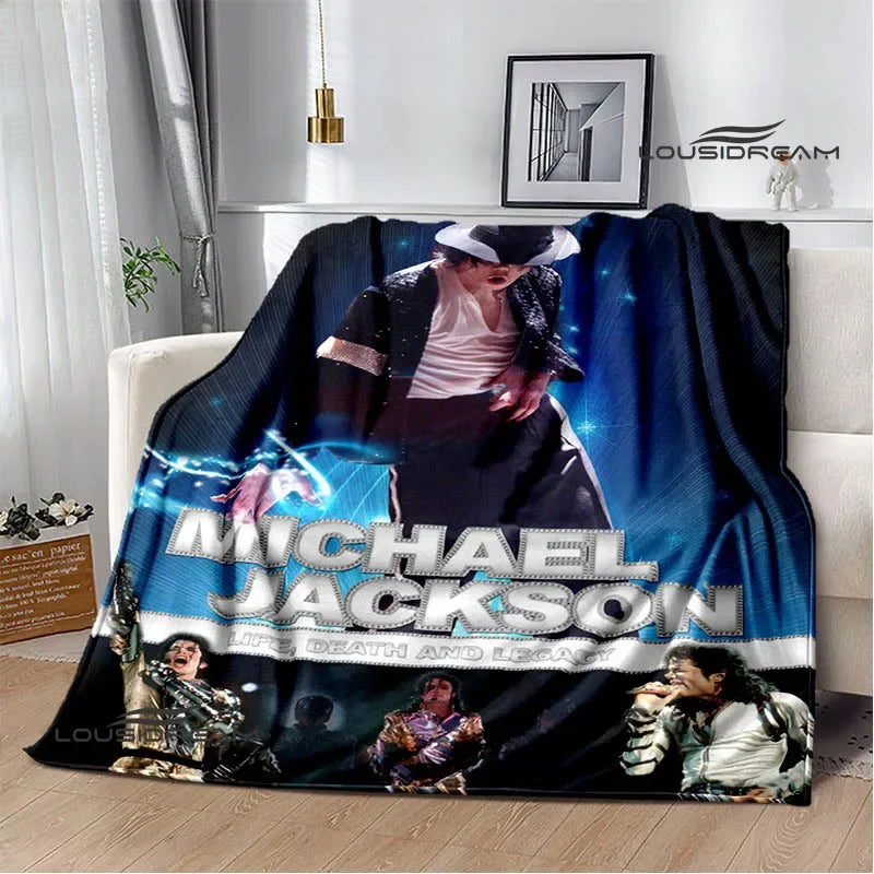 Michael Jackson retro Print blankets Picnic blanket Flannel blanket Soft Cozy Blanket Travel Blankets bed linings Birthday Gift