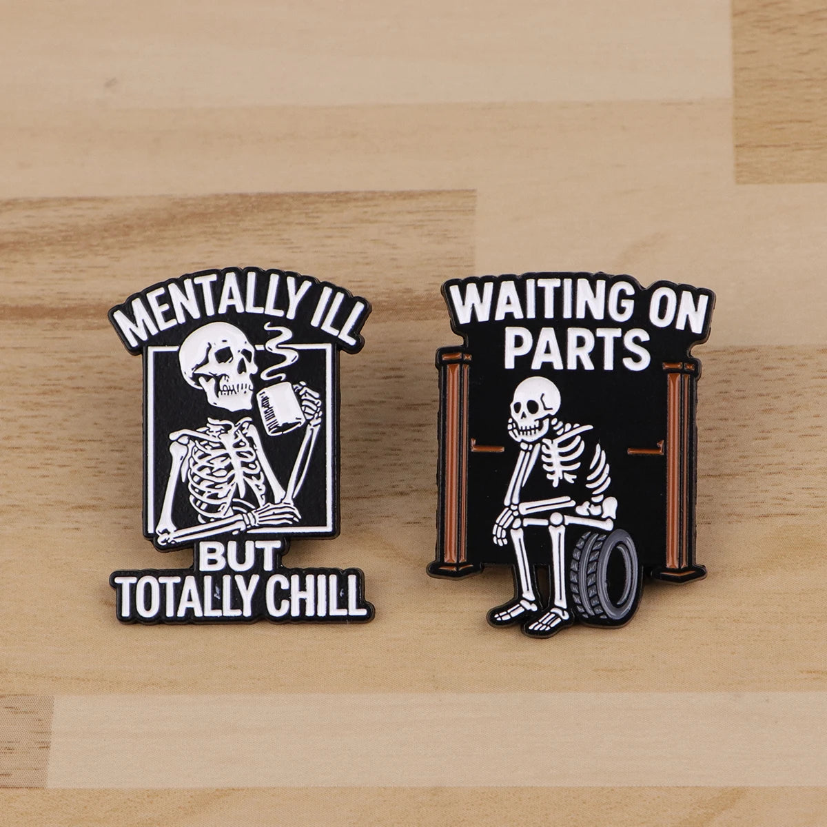 Skull Enamel Pin Badge – Halloween Accessories
