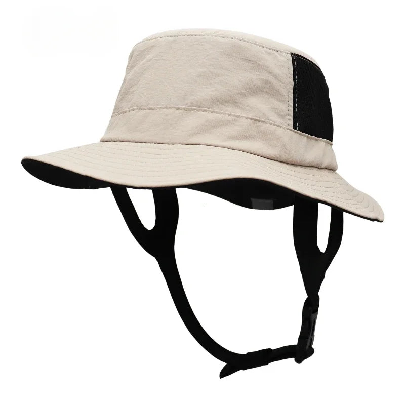 UPF50+ Beach Surf Bucket Hat Mesh Breathable Sun Hat Men Women Outdoor Fishing Cap Chin Adjustable Cap Water Sport Cap Sombrero